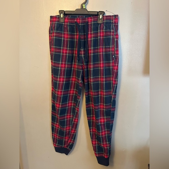 Hollister sleepwear - navy/red plaid pajama/loungewear pants jogger cuff - Picture 1 of 9